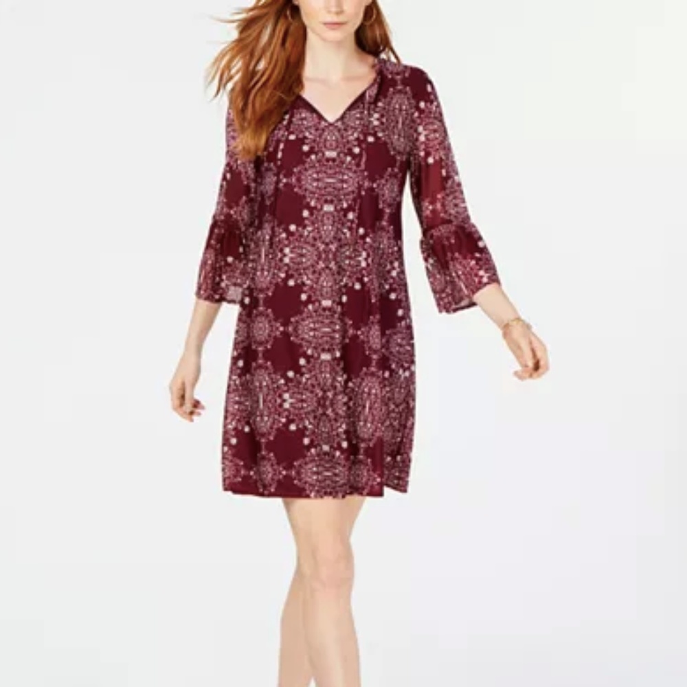 NWT Floral-Print Boho Dress / Swimsuit Cover-Up